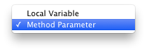 Code generation settings for variable