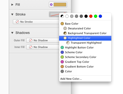 Assigning a color with Inspector well