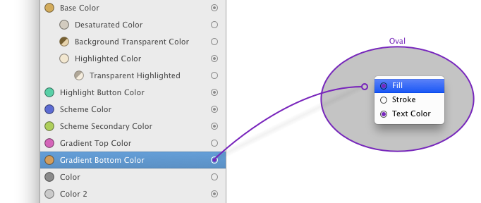 Assigning a color with connection