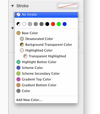 Setting a stroke color with popup button