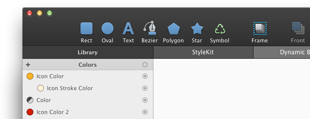 Symbol tool available in the toolbar