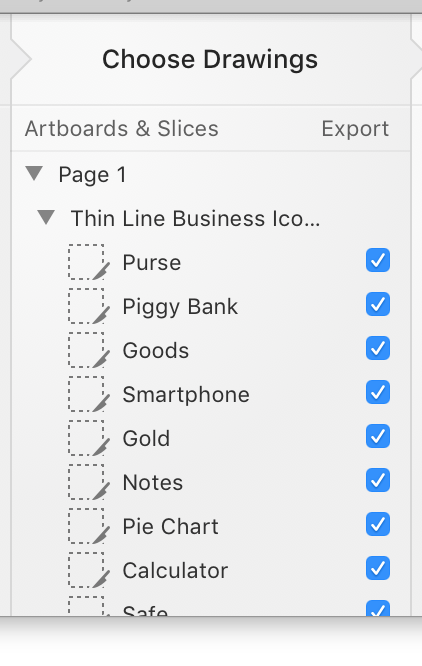 Drawings Export Checkboxes