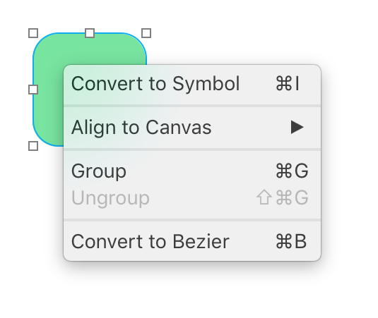 Shape Contextual Menu