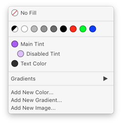 Menu for Shape Fill